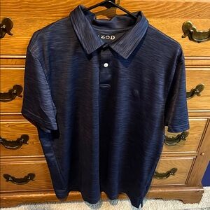 Izod men’s navy blue collard short sleeve shirt